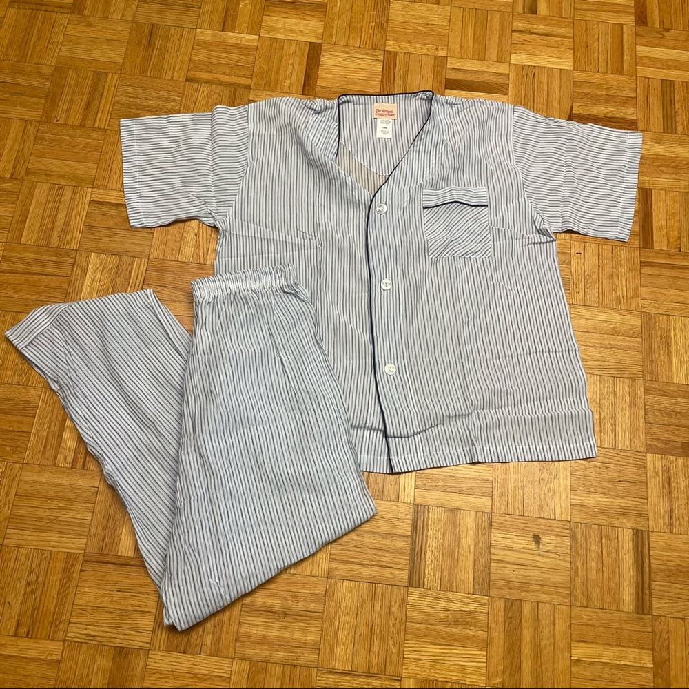 Vintage Vermont Country Store Cotton Stripe Pants Pajamas Set Men's Large PJs